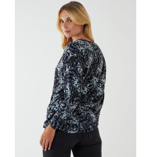 Butterfly Print Knot Top