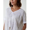 Broderie Batwing Knot Front Top