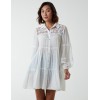 Crochet Insert Oversized Shirt Dress