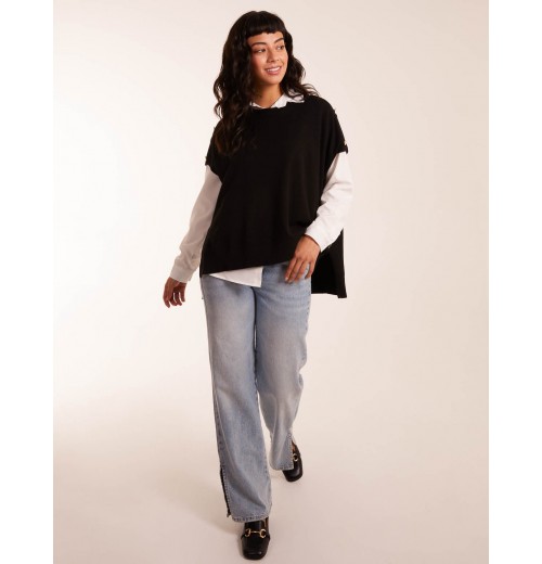 Oversized Button Shoulder Top