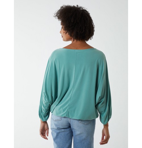 Batwing Necklace Elasticated Hem Top