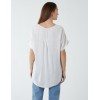 Satin Trim  V Neck Top