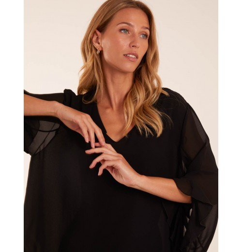 Frill Sleeve V Neck Blouse