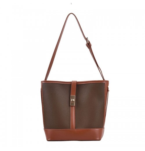 Two Tone Leather Tote Bag