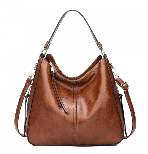 Leather Zipper Tote