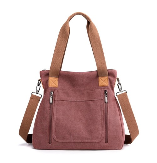 Large Zip Top Canvas Tote Bag