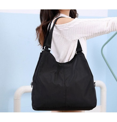 Nylon Zip Top Tote Bag