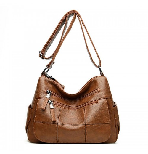 Faux Leather Tote Bag With Zipper