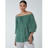 Bardot Tie Front Top